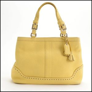 Coach Yellow Leather Small Tassel Satchel Bag.  Coach 5055.